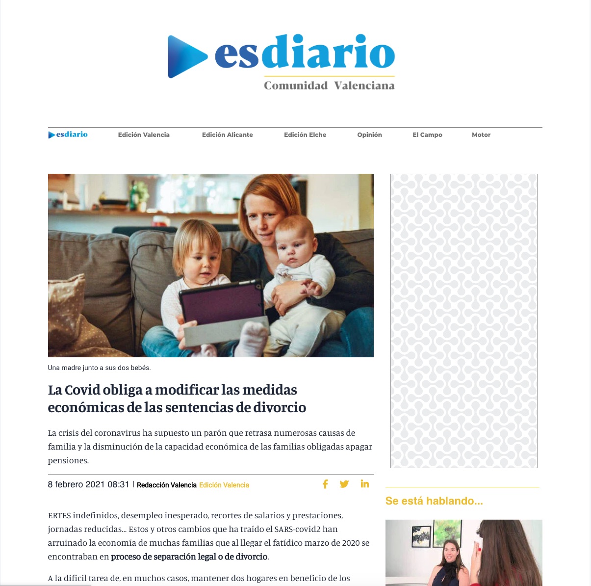 modificacion medidas economicas divorcio por covid