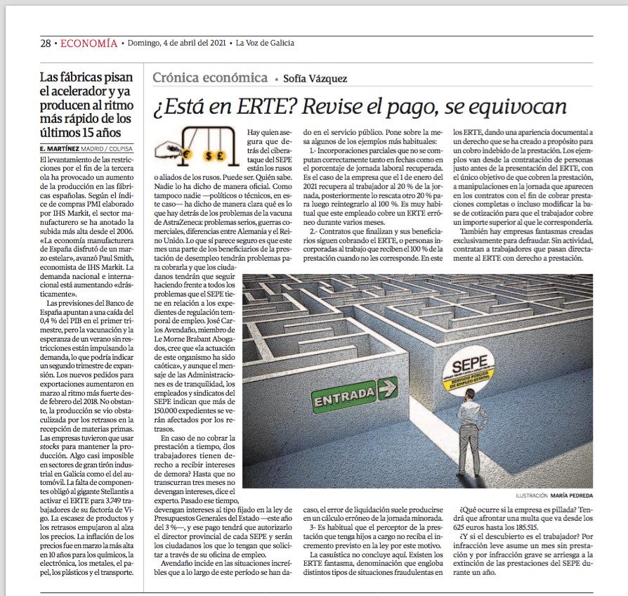 Pago ERTE La voz de Galicia